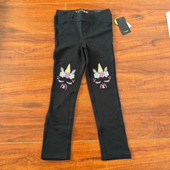 Vigoss Black Unicorn Girl’s Leggings 6 - Picture 1 of 5